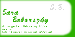 sara baborszky business card